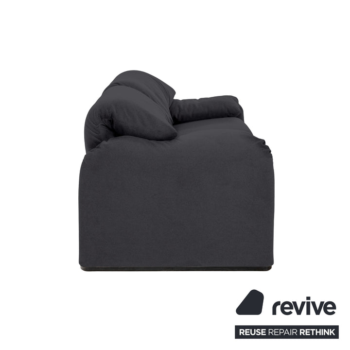 Cassina Maralunga Stoff Zweisitzer Grau Anthrazit Sofa Couch Neubezug Manuelle Funktion