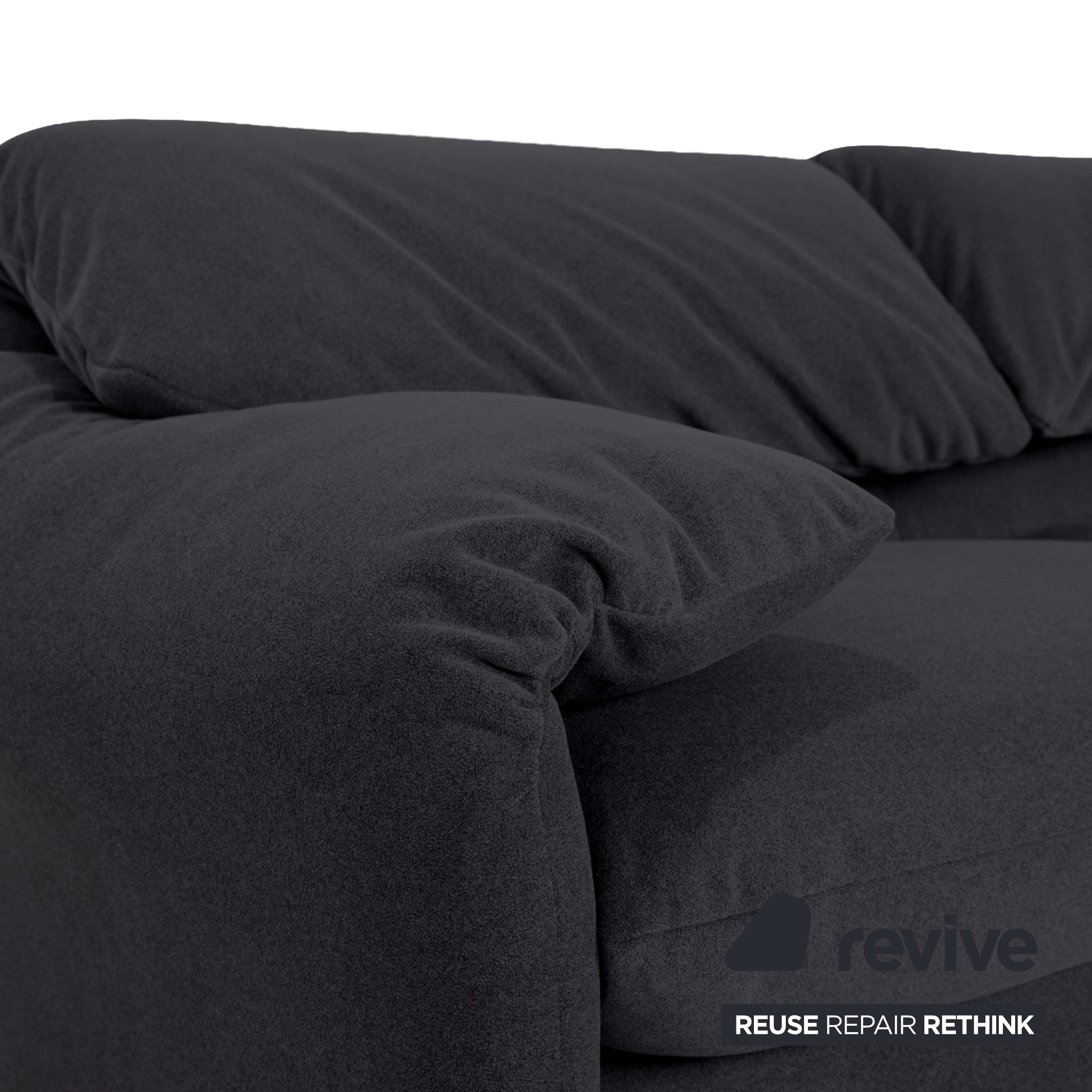 Cassina Maralunga Fabric Two-Seater Gray Anthracite Sofa Couch New Upholstery Manual Function