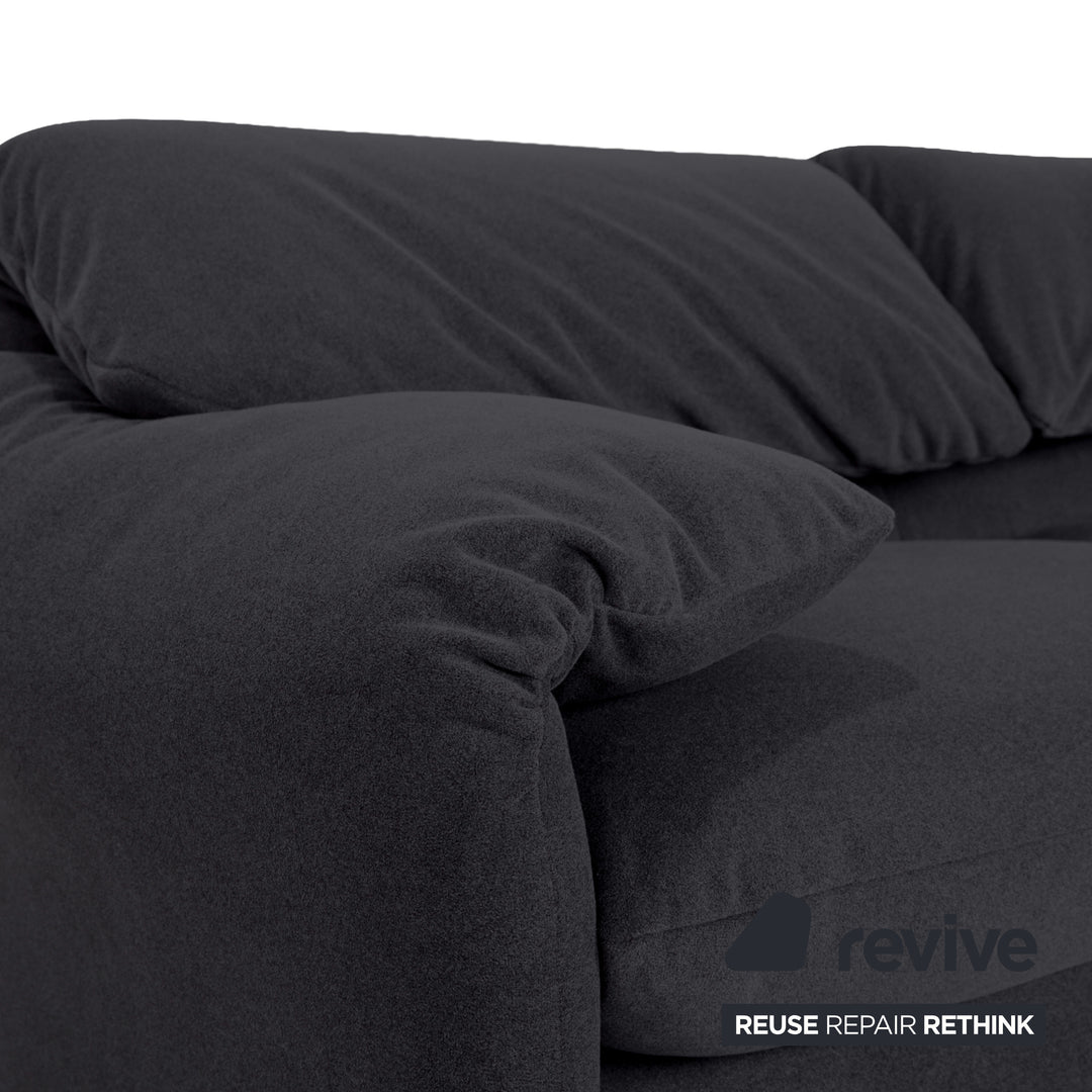 Cassina Maralunga Fabric Two-Seater Gray Anthracite Sofa Couch New Upholstery Manual Function