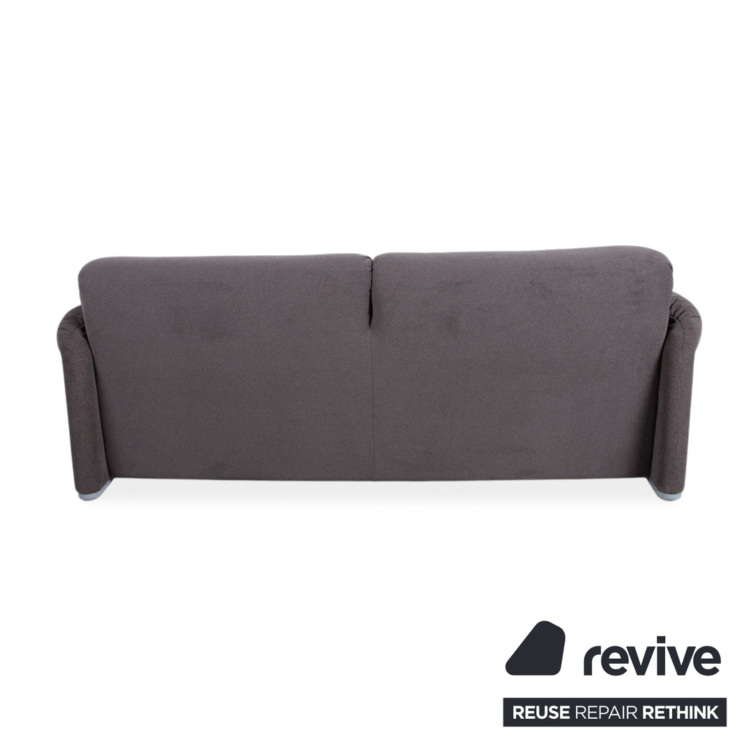 Cassina Maralunga fabric two-seater sofa, grey beige, reupholstered