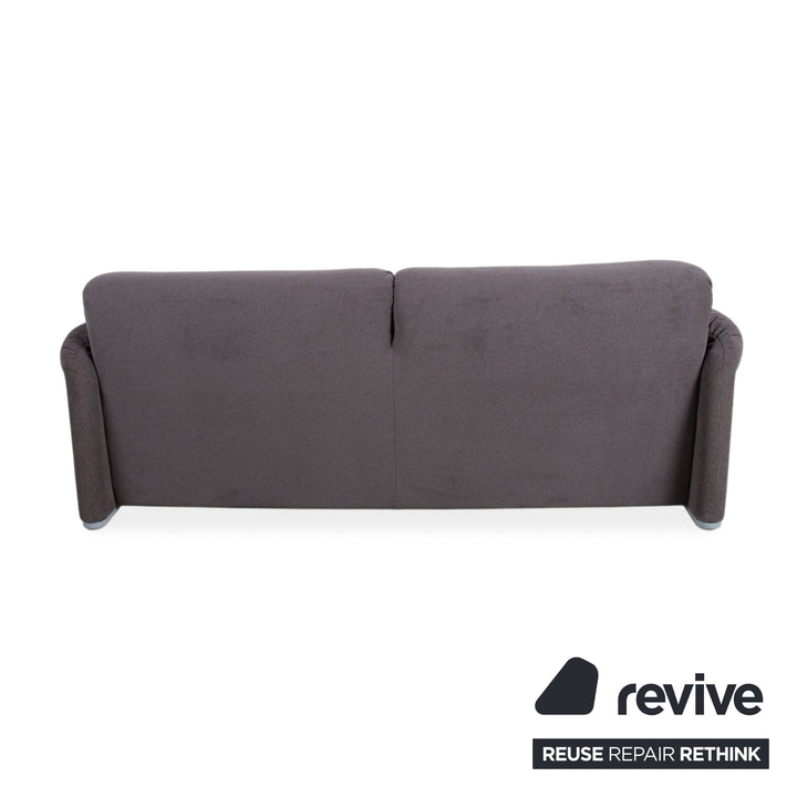 Cassina Maralunga fabric two-seater sofa, grey beige, reupholstered