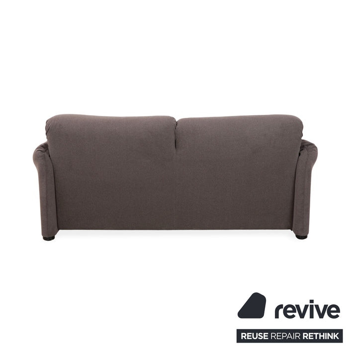Cassina Maralunga fabric two-seater sofa, grey beige, reupholstered