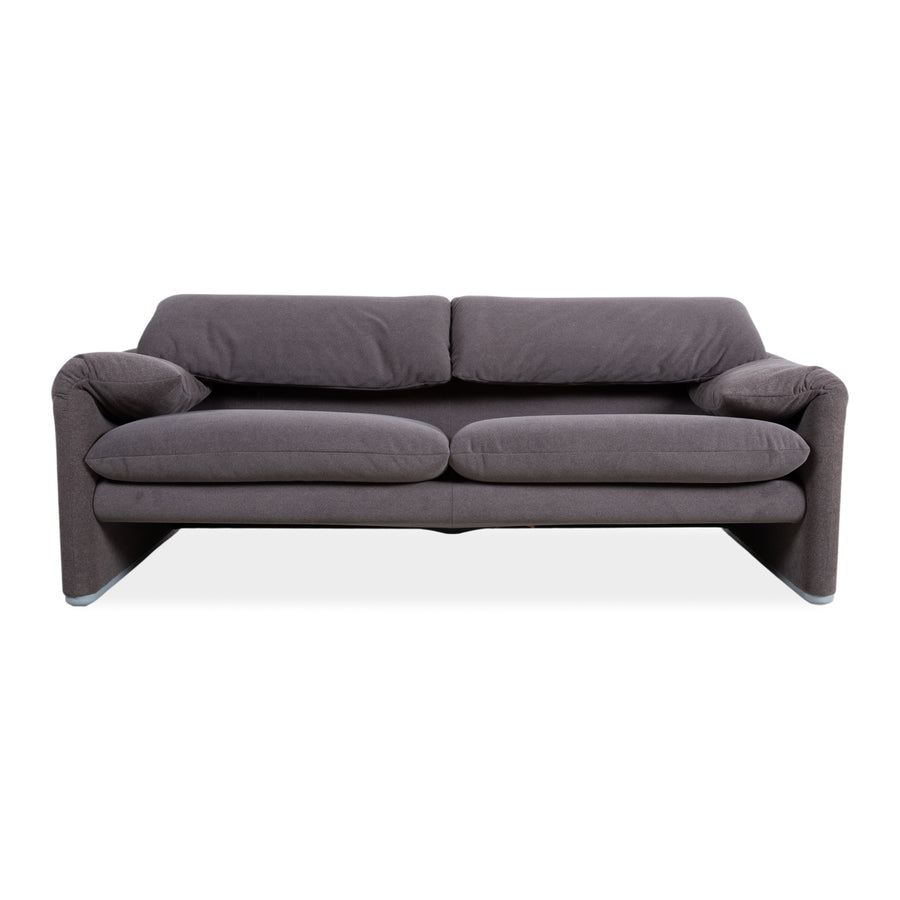 Cassina Maralunga Stoff Zweisitzer Grau Beige Sofa Couch Neubezug