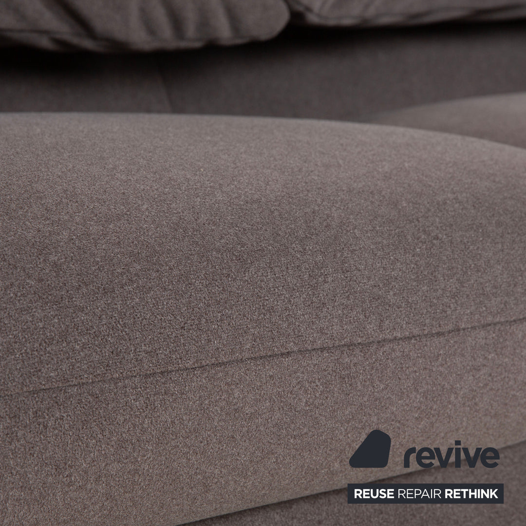 Cassina Maralunga fabric two-seater sofa, grey beige, reupholstered