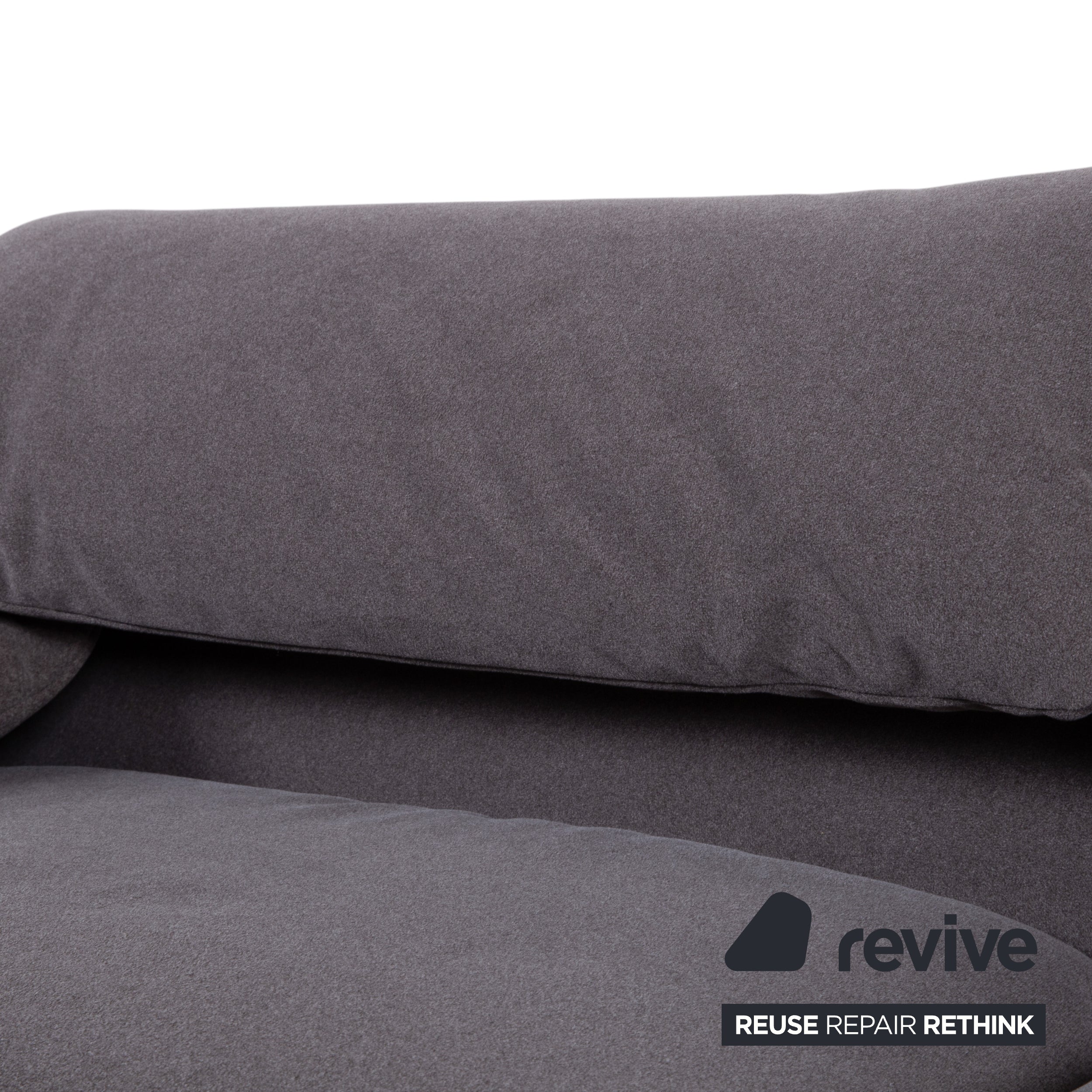 Cassina Maralunga fabric two-seater sofa, grey beige, reupholstered