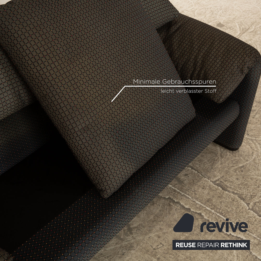 Cassina Maralunga Stoff Zweisitzer Grau Blau manuelle Funktion Sofa Couch
