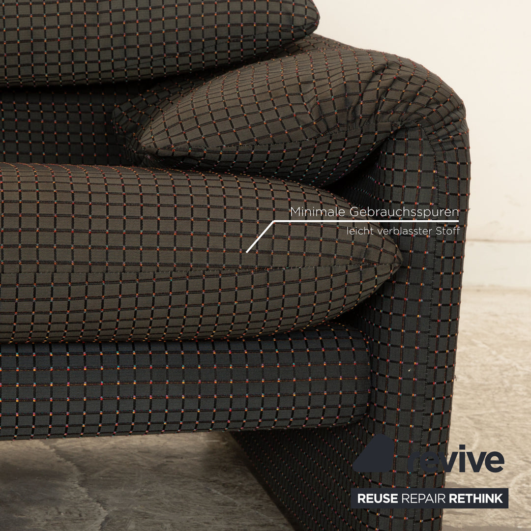 Cassina Maralunga Stoff Zweisitzer Grau Blau manuelle Funktion Sofa Couch