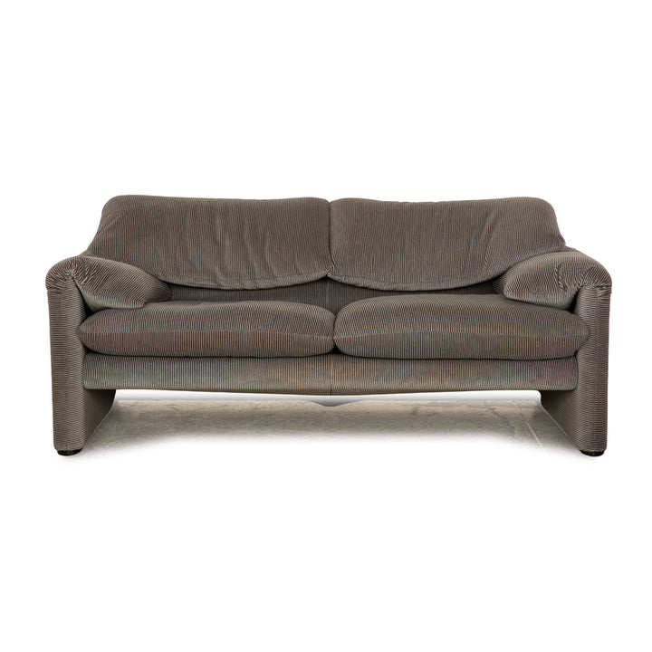 Cassina Maralunga Stoff Zweisitzer Grau Blau manuelle Funktion Sofa Couch