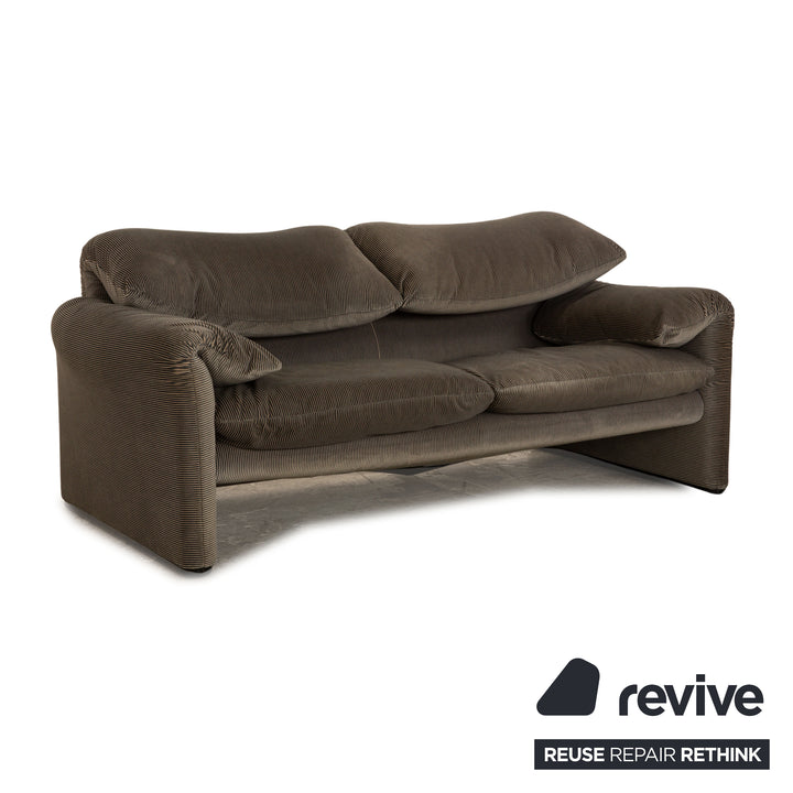 Canapé 2 places en tissu Cassina Maralunga, gris marron, fonction manuelle