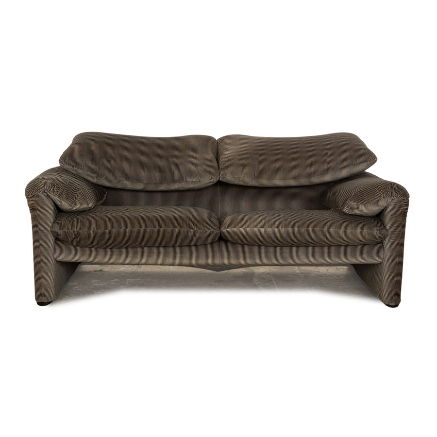 Cassina Maralunga Fabric Two Seater Gray Brown Manual Function Sofa Couch