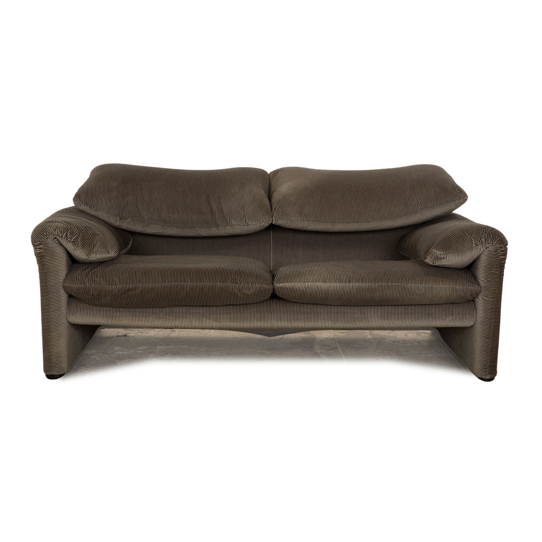 Canapé 2 places en tissu Cassina Maralunga, gris marron, fonction manuelle