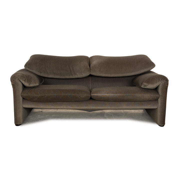 Canapé 2 places en tissu Cassina Maralunga, gris marron, fonction manuelle