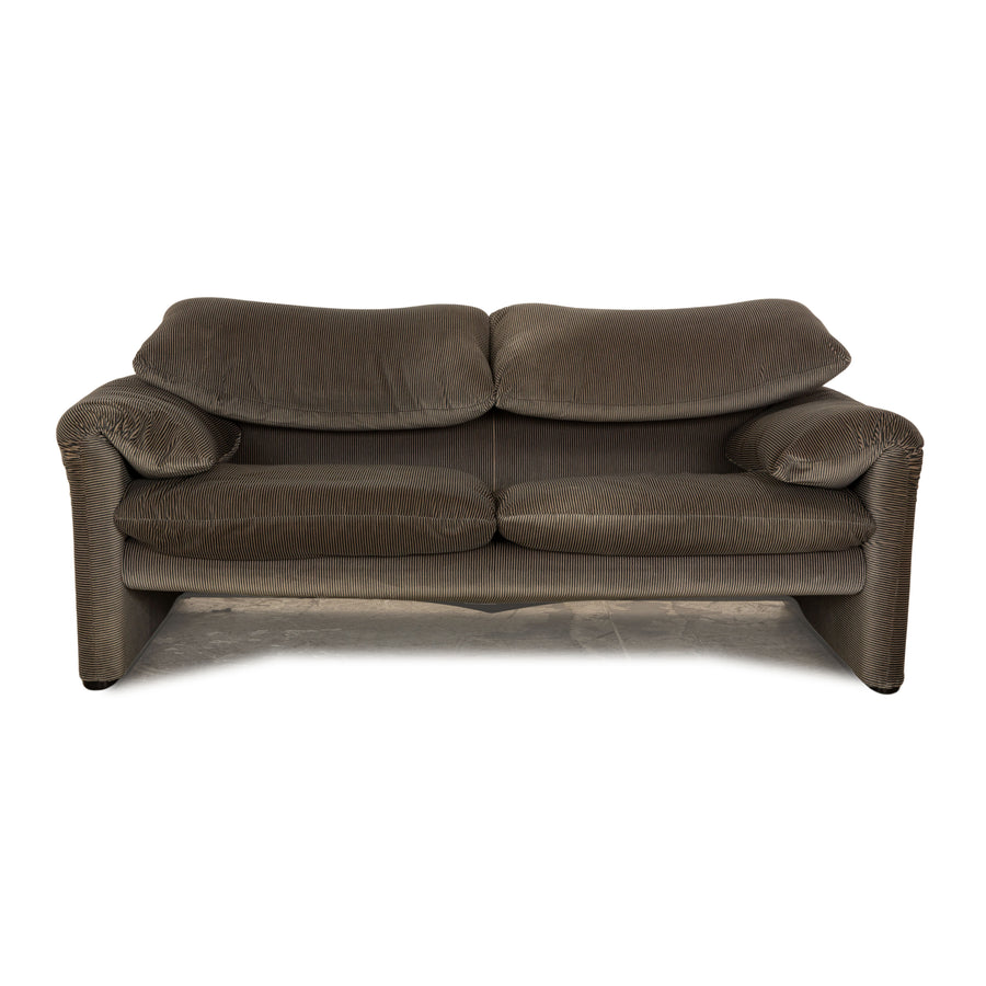 Canapé 2 places en tissu Cassina Maralunga, gris marron, fonction manuelle