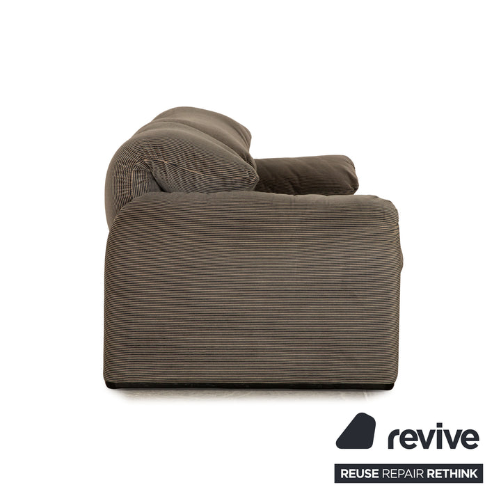 Canapé 2 places en tissu Cassina Maralunga, gris marron, fonction manuelle