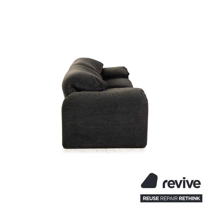 Canapé 2 places en tissu Cassina Maralunga, gris, fonction manuelle