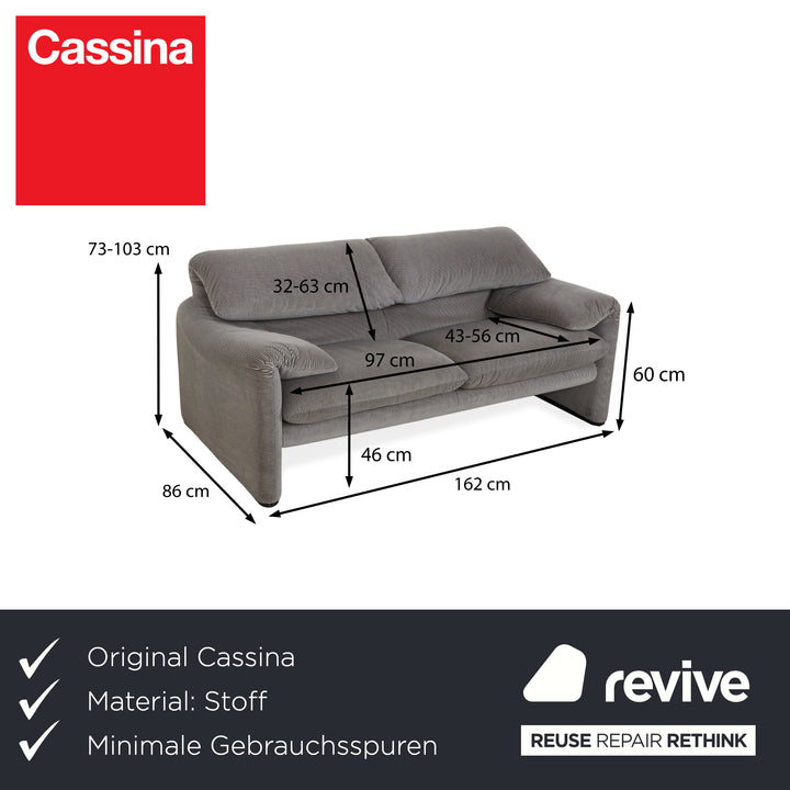Canapé 2 places en tissu Cassina Maralunga Gris Fonctionnement manuel