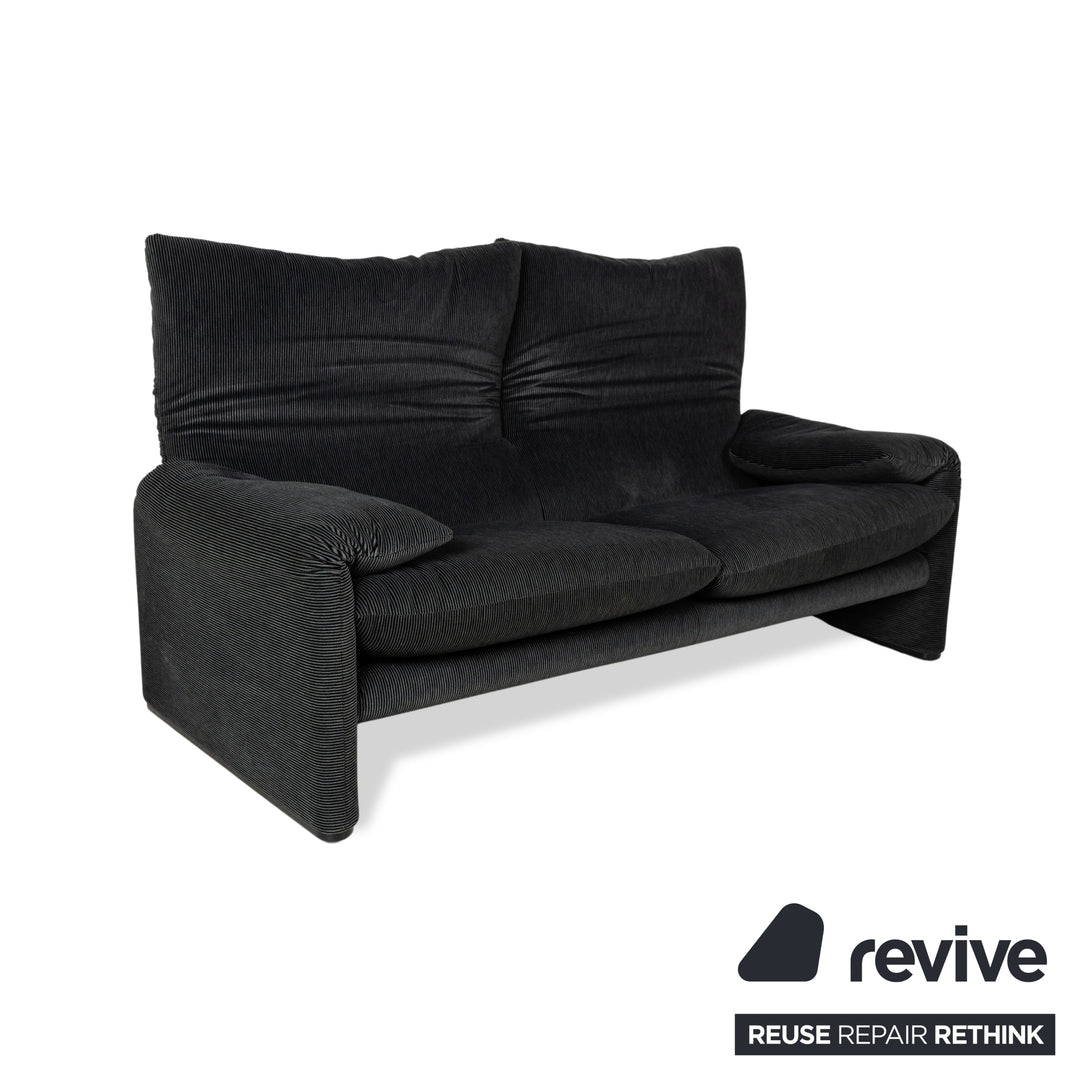 Canapé 2 places en tissu Cassina Maralunga Gris Noir Fonction manuelle