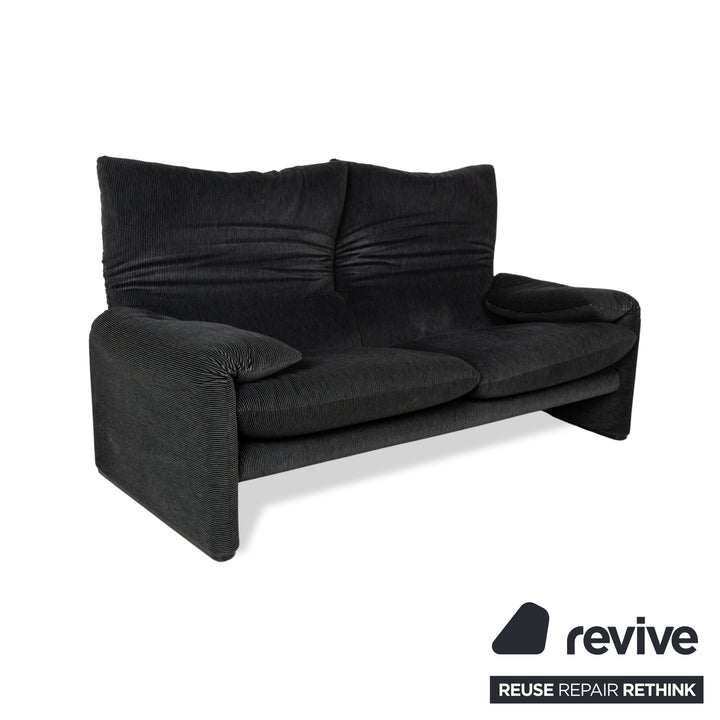 Canapé 2 places en tissu Cassina Maralunga Gris Noir Fonction manuelle