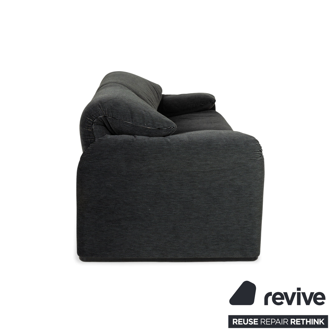 Canapé 2 places en tissu Cassina Maralunga Gris Noir Fonction manuelle
