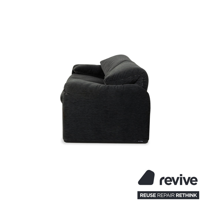 Canapé 2 places en tissu Cassina Maralunga Gris Noir Fonction manuelle