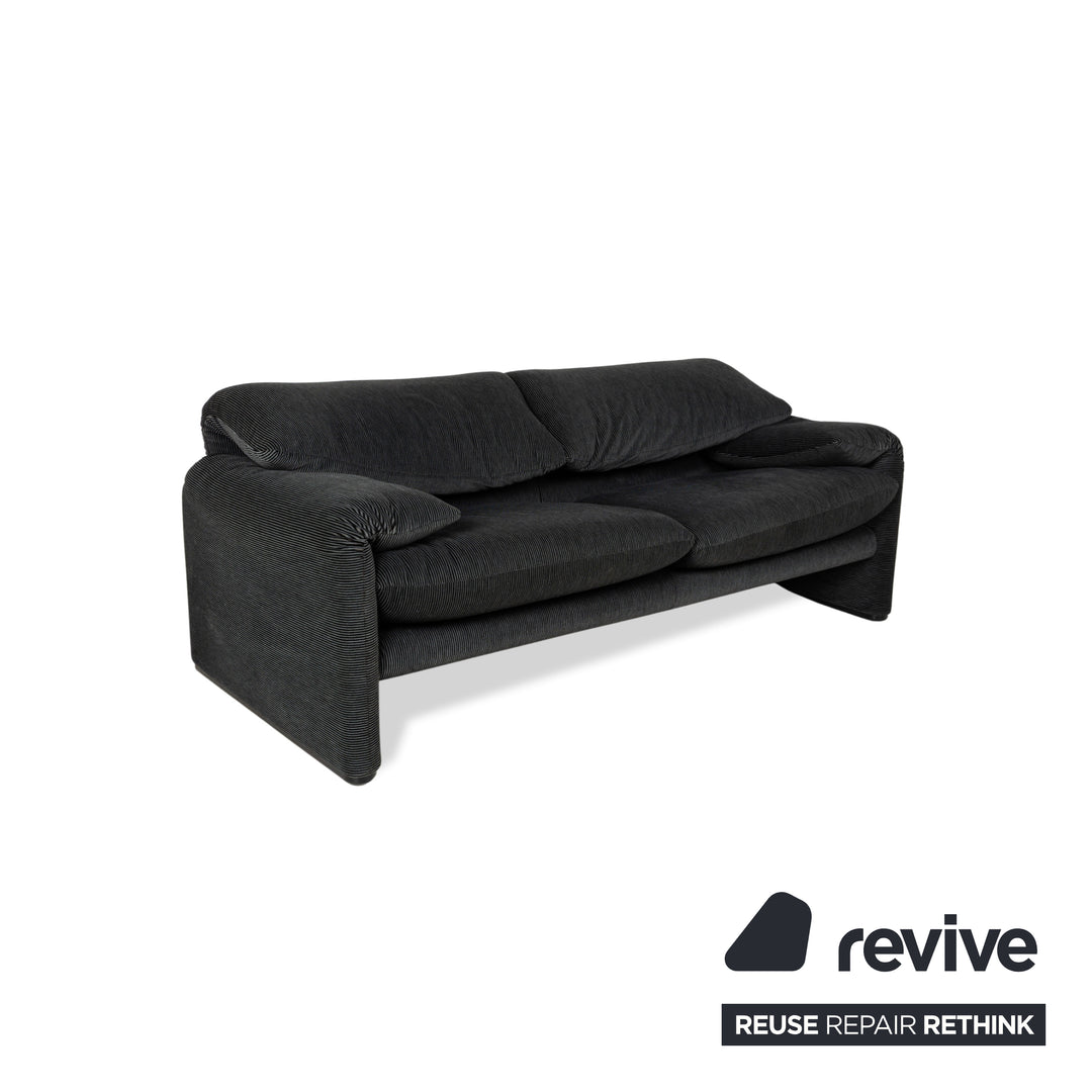 Canapé 2 places en tissu Cassina Maralunga Gris Noir Fonction manuelle