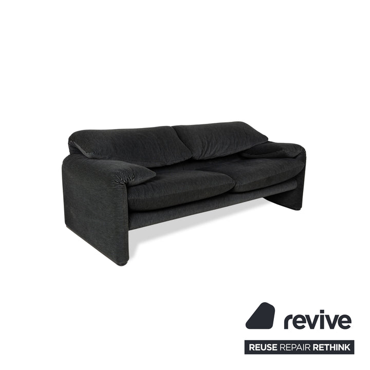 Canapé 2 places en tissu Cassina Maralunga Gris Noir Fonction manuelle