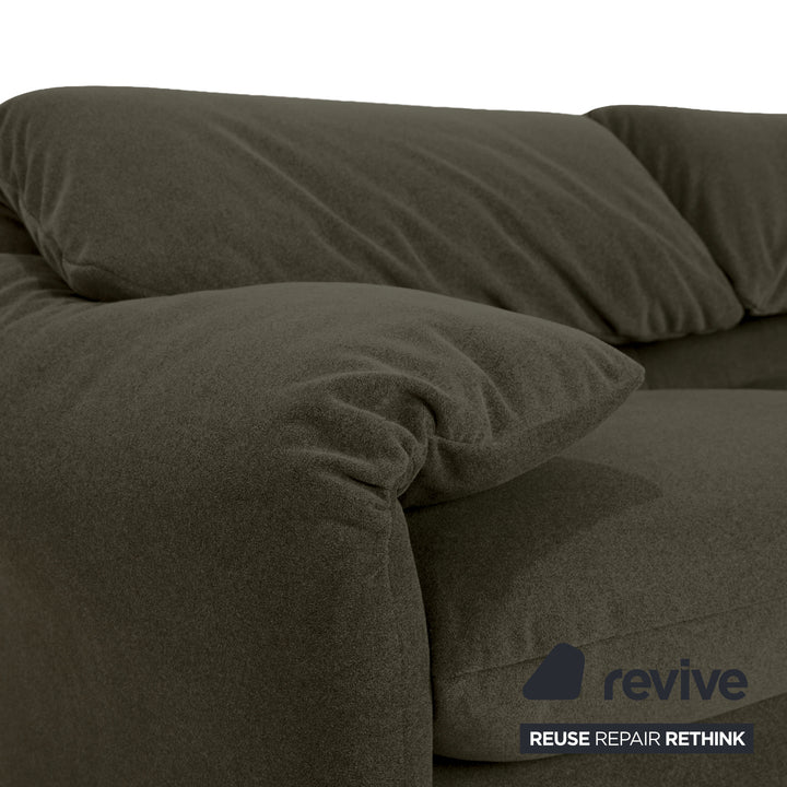 Cassina Maralunga Stoff Zweisitzer Grün Olivgrün Sofa Couch Neubezug Manuelle Funktion