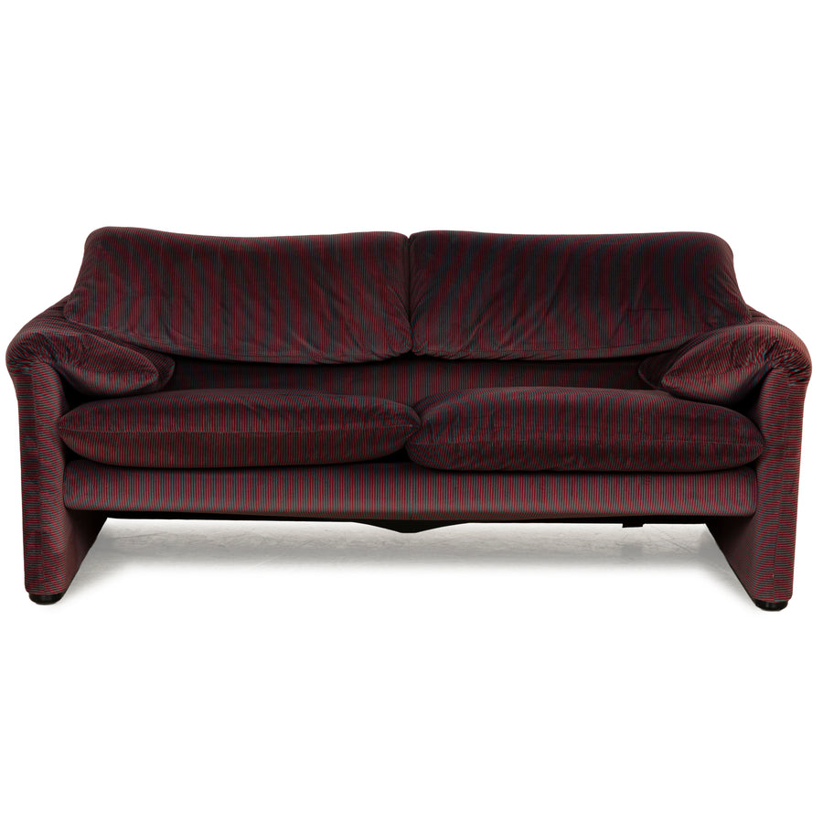Cassina Maralunga Stoff Zweisitzer Rot Blau manuelle Funktion Sofa Couch