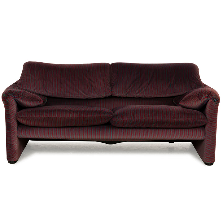 Canapé deux places Cassina Maralunga en tissu rouge bleu à fonction manuelle