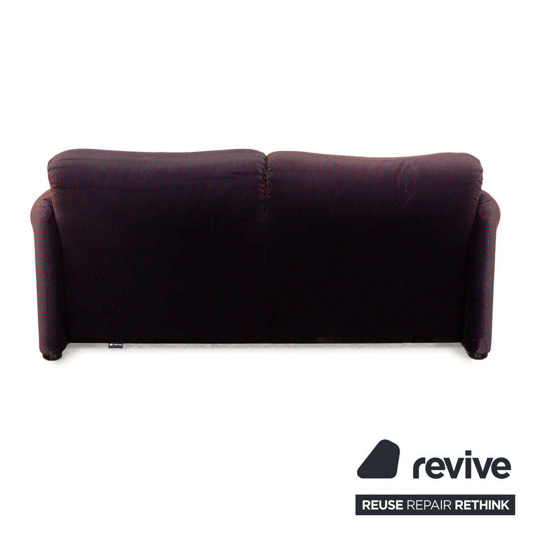 Canapé deux places Cassina Maralunga en tissu rouge bleu à fonction manuelle