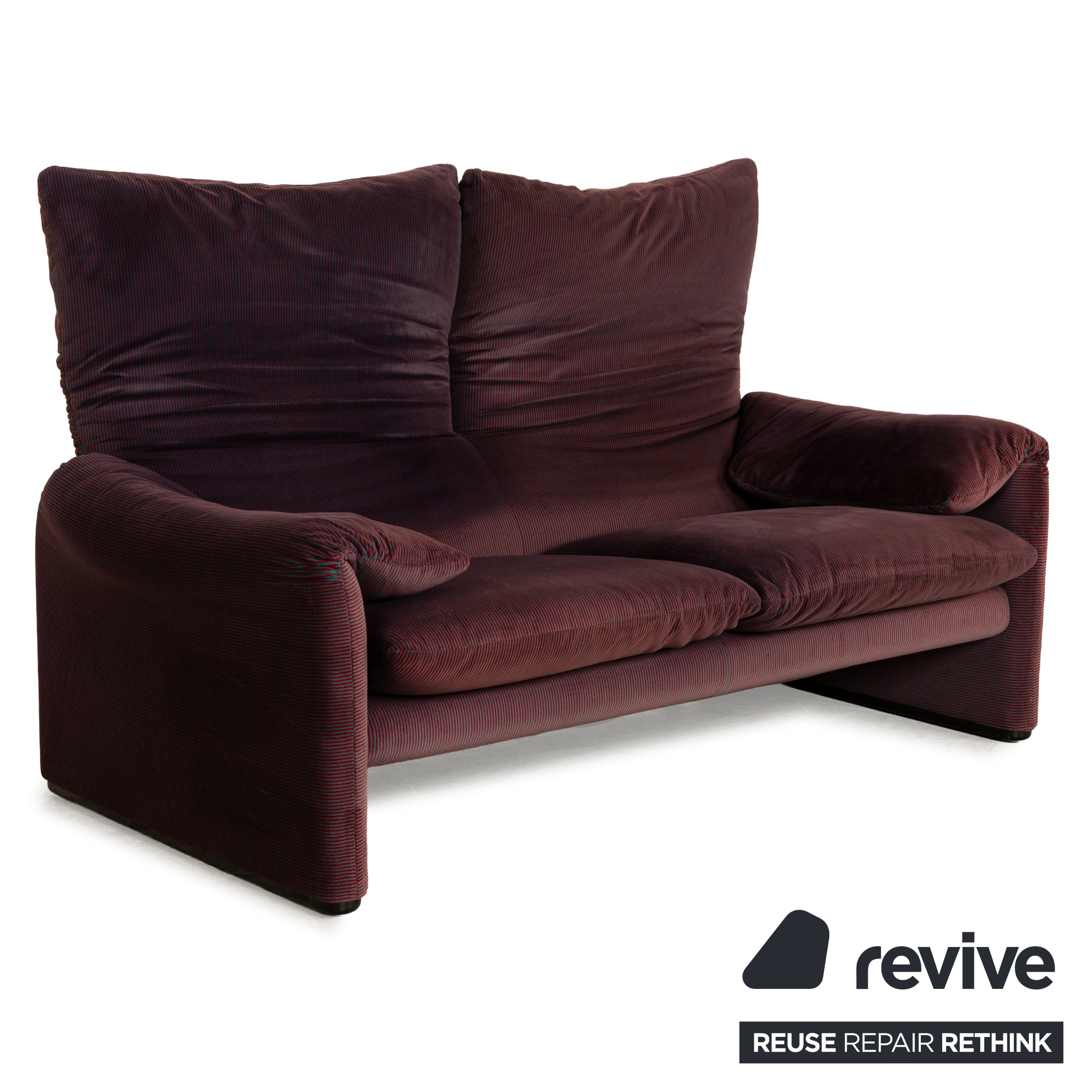 Cassina Maralunga fabric two-seater red blue manual function sofa couch