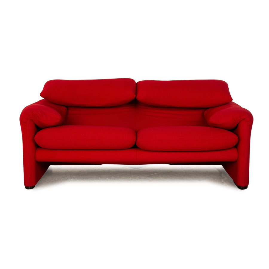 Cassina Maralunga fabric two seater red manual function sofa couch
