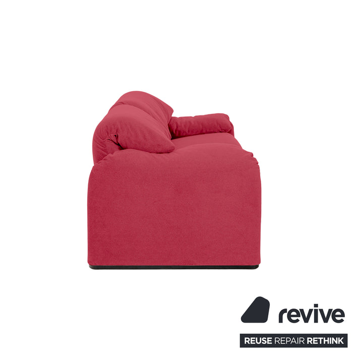Cassina Maralunga Stoff Zweisitzer Rot Sofa Couch Neubezug Manuelle Funktion