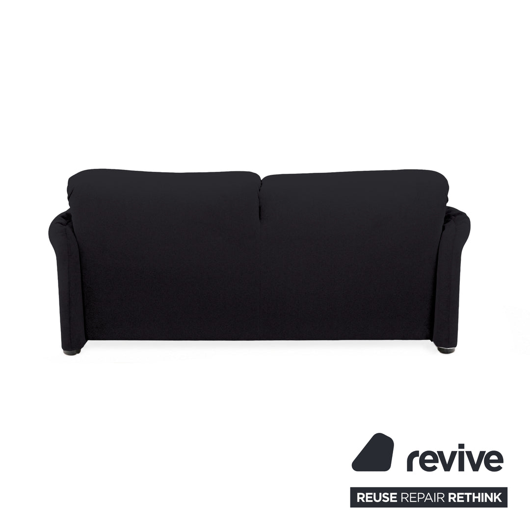 Cassina Maralunga Stoff Zweisitzer Schwarz Sofa Couch Neubezug Manuelle Funktion
