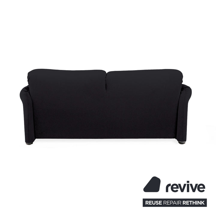 Cassina Maralunga Stoff Zweisitzer Schwarz Sofa Couch Neubezug Manuelle Funktion