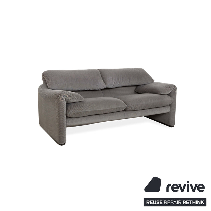 Cassina Maralunga Fabric Two Seater Sofa Couch Stool Grey Manual Function