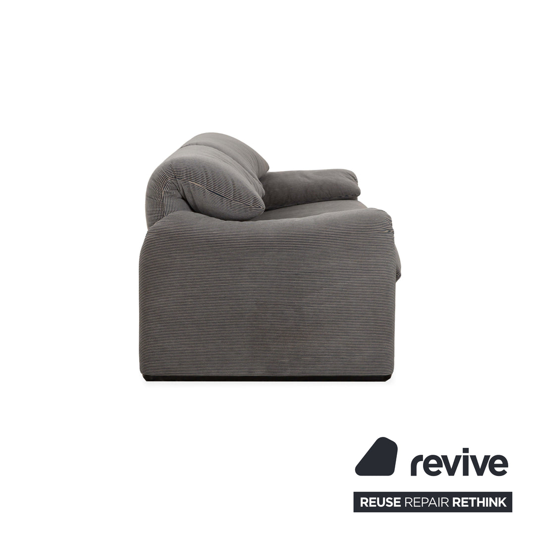 Cassina Maralunga Fabric Two Seater Sofa Couch Stool Grey Manual Function
