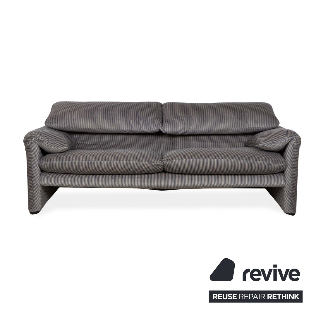 Cassina Maralunga Stoff Zweisitzer Sofa Couch Hocker Grau manuelle Funktion