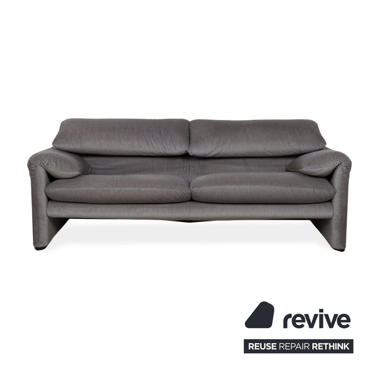 Cassina Maralunga Stoff Zweisitzer Sofa Couch Hocker Grau manuelle Funktion