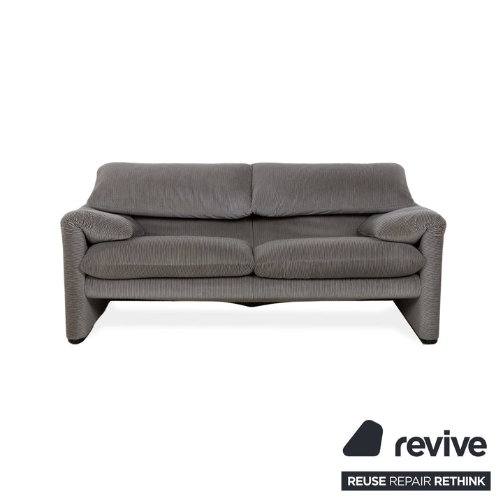 Cassina Maralunga Stoff Zweisitzer Sofa Couch Hocker Grau manuelle Funktion
