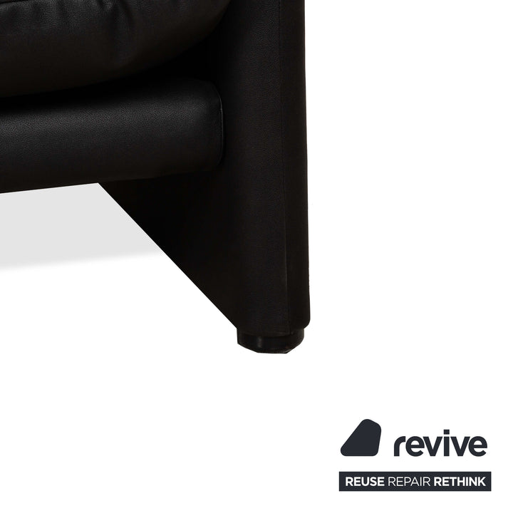 Canapé trois places Cassina Maralunga en cuir vegan anthracite noir fonction manuelle nouvelle housse