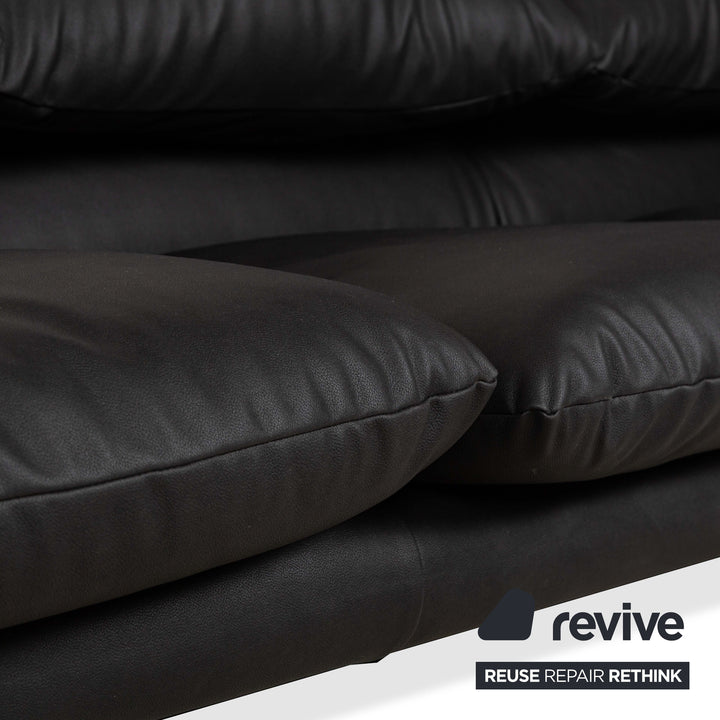 Canapé trois places Cassina Maralunga en cuir vegan anthracite noir fonction manuelle nouvelle housse