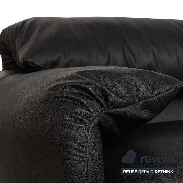 Canapé trois places Cassina Maralunga en cuir vegan anthracite noir fonction manuelle nouvelle housse