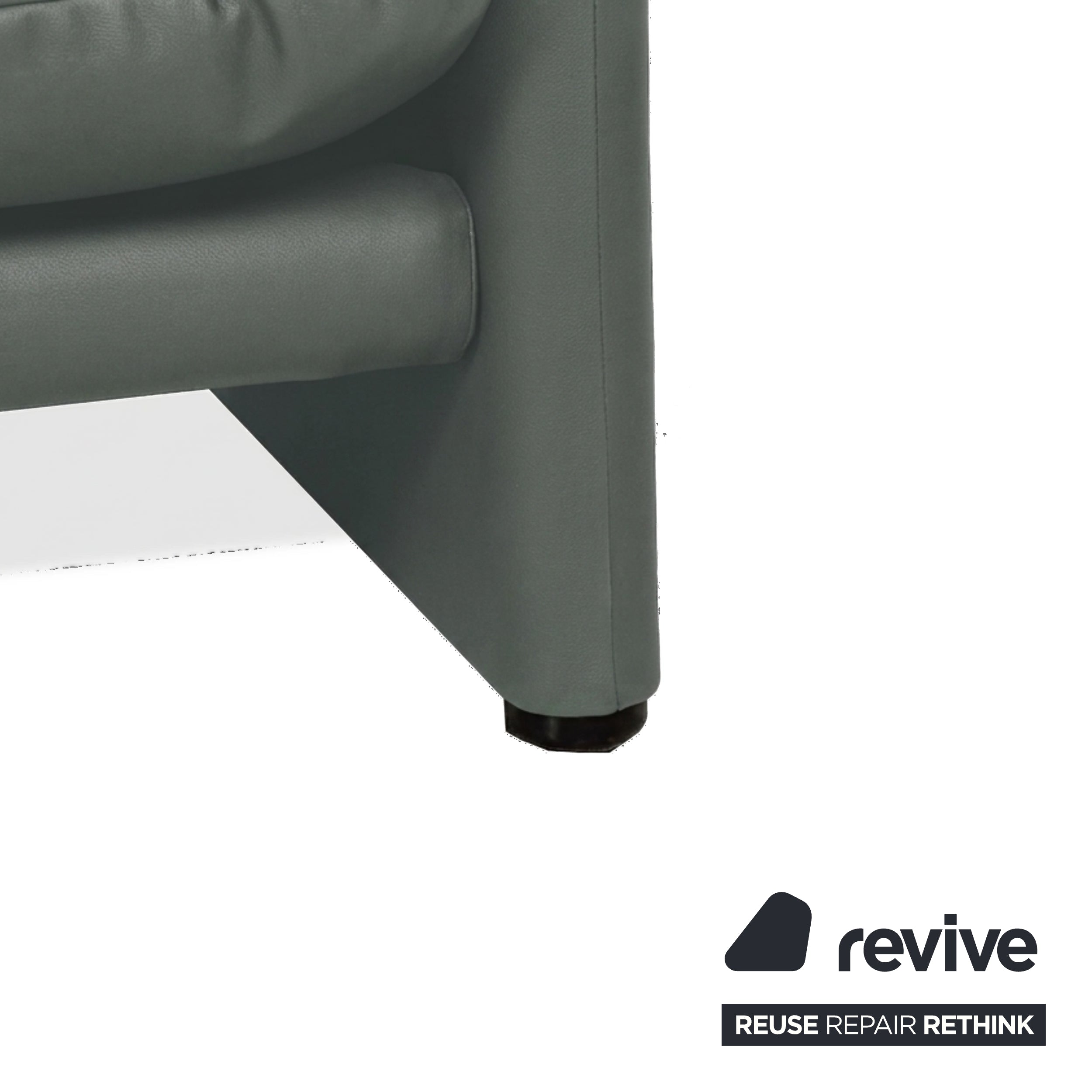 Cassina Maralunga veganes Leder Dreisitzer Anthrazit Sofa Couch manuelle Funktion Neubezug