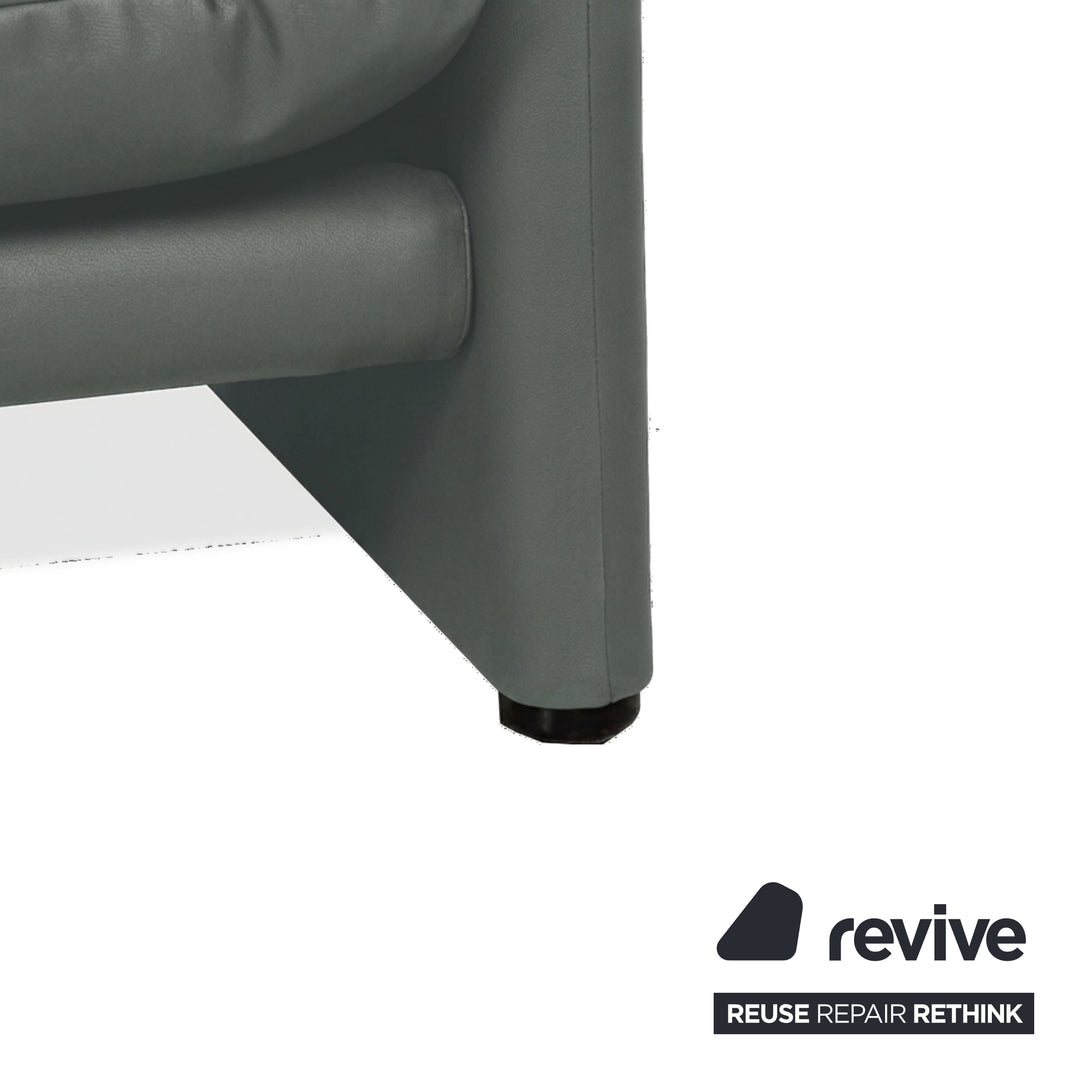 Cassina Maralunga veganes Leder Dreisitzer Anthrazit Sofa Couch manuelle Funktion Neubezug