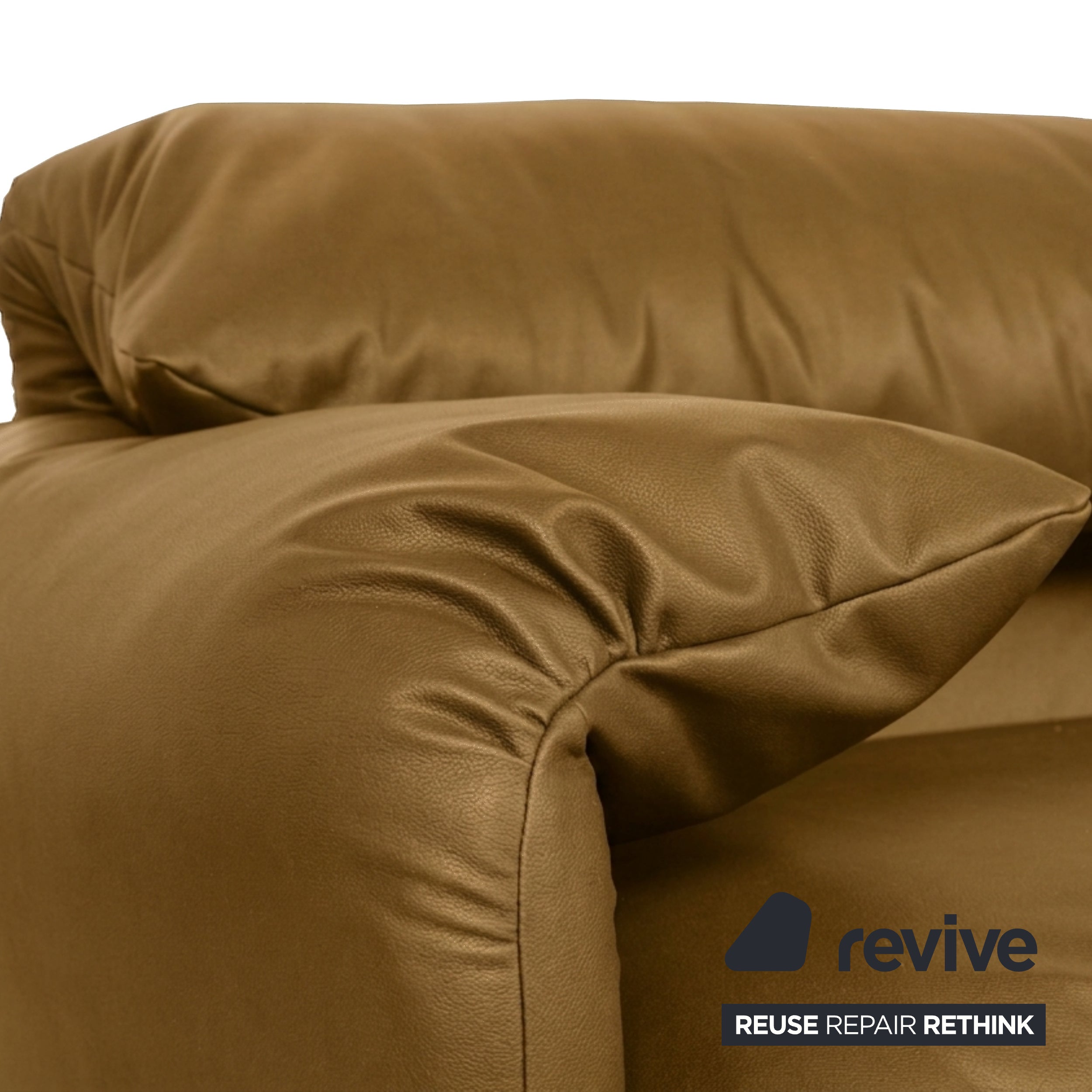 Cassina Maralunga veganes Leder Dreisitzer Cognac Sofa Couch manuelle Funktion Neubezug
