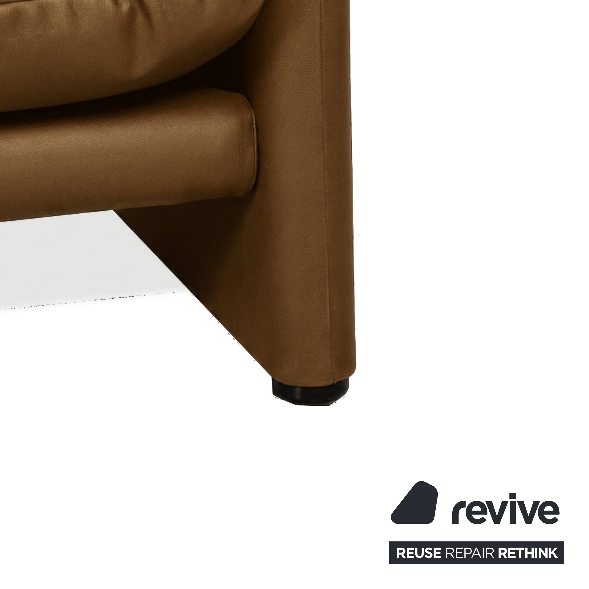Cassina Maralunga veganes Leder Dreisitzer Cognac Sofa Couch manuelle Funktion Neubezug
