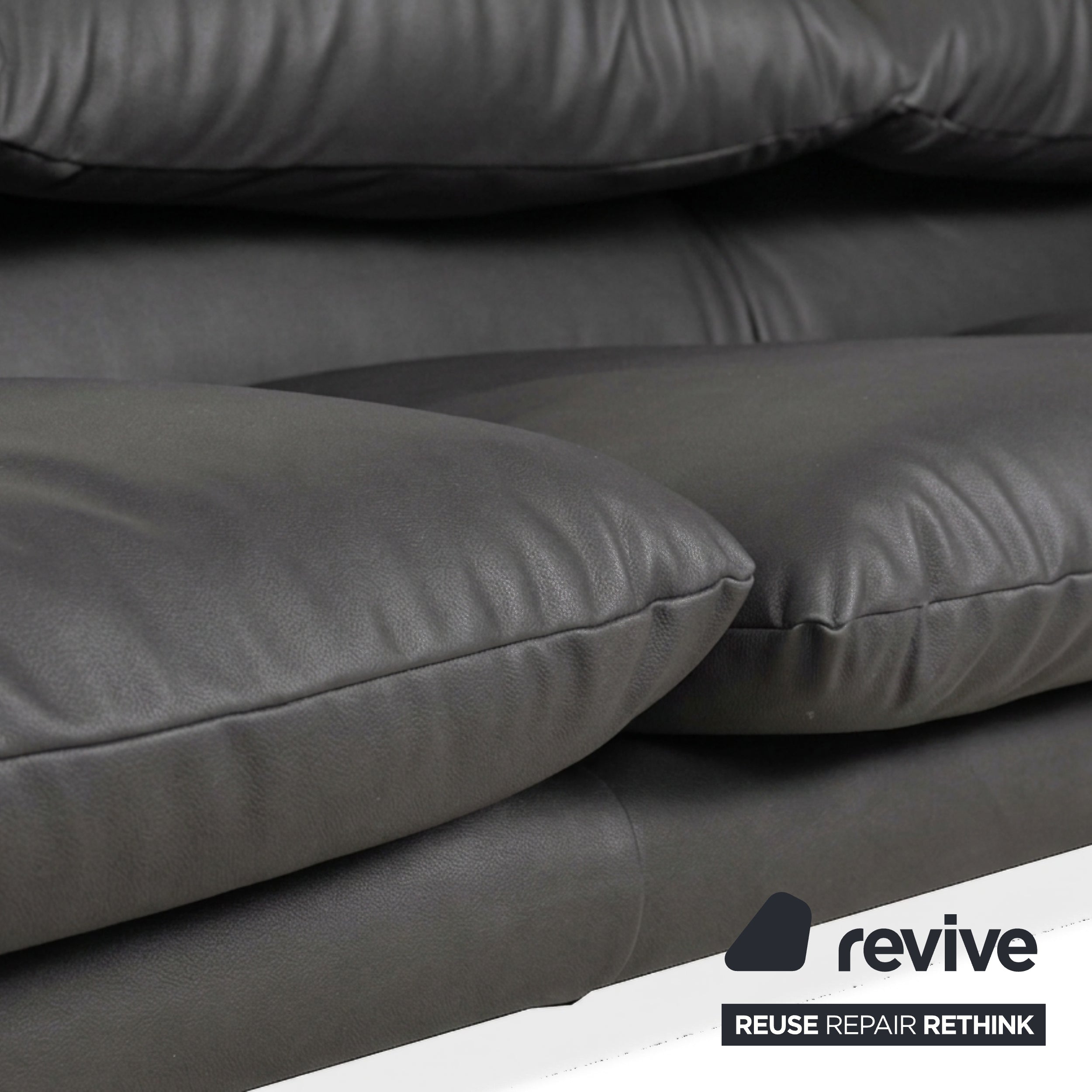 Cassina Maralunga vegan leer driezitsbank bank grijs handmatige functie opnieuw bekleed