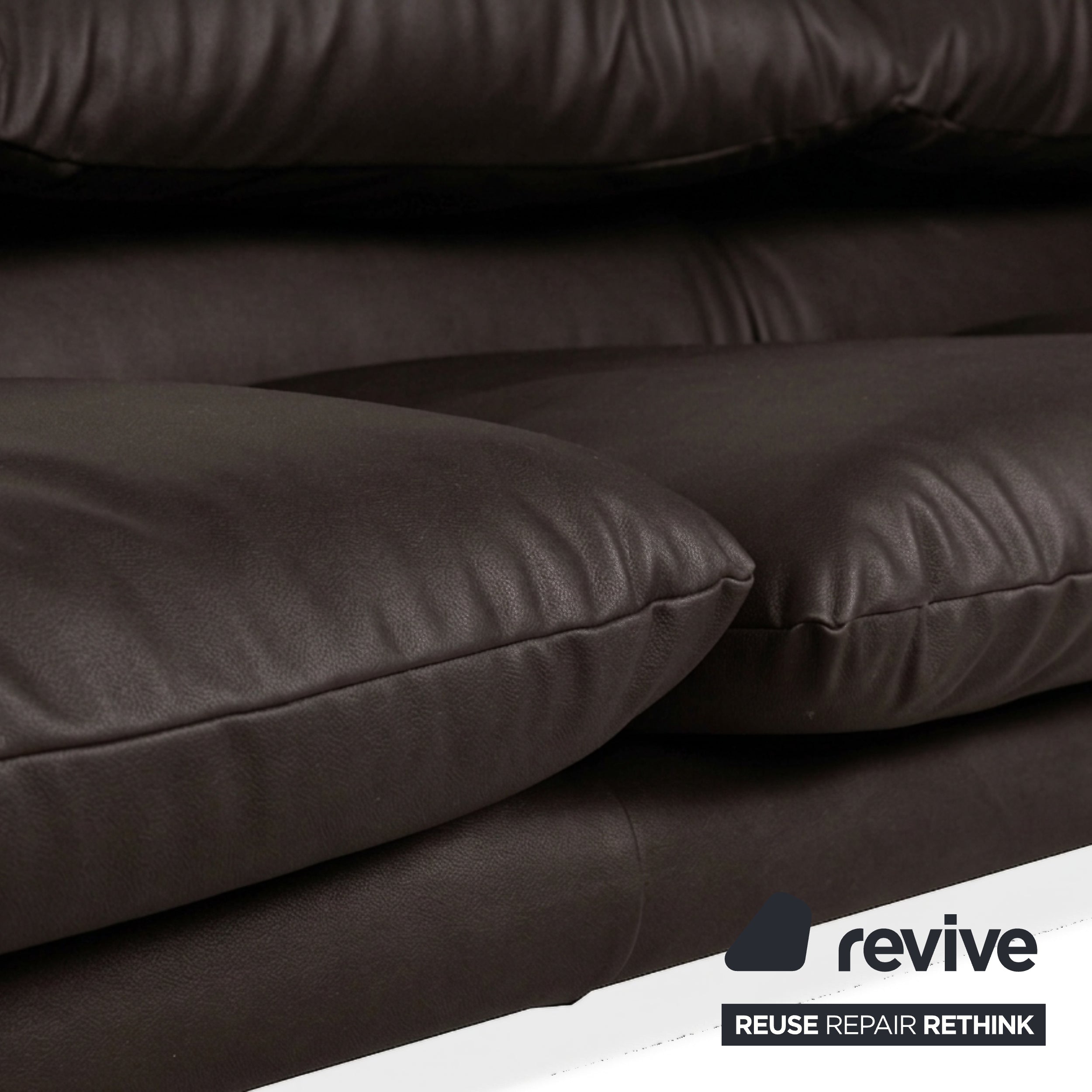 Cassina Maralunga vegan leer driezitsbank bank donkerbruin espresso handmatige functie opnieuw bekleed