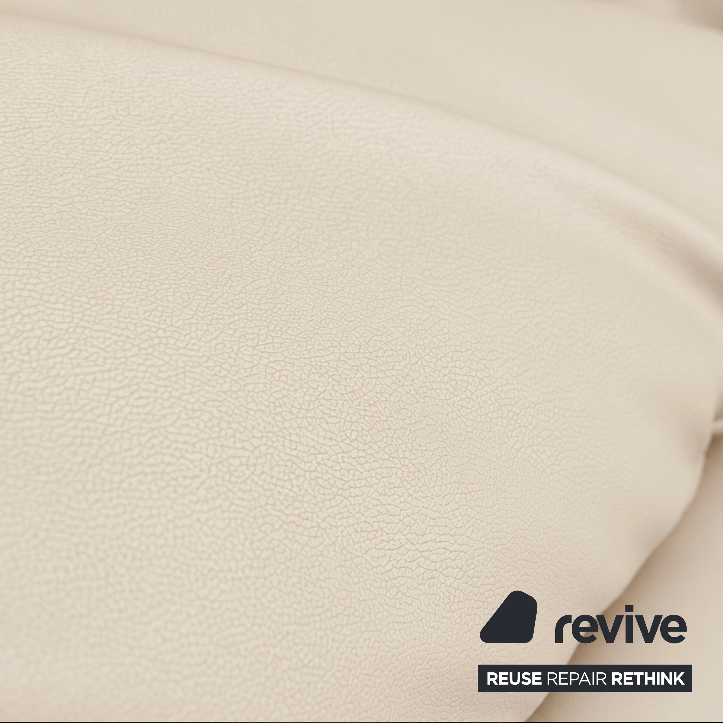 Cassina Maralunga Vegan Leather Three-Seater Sofa Couch Beige Cream Manual Function Reupholstered